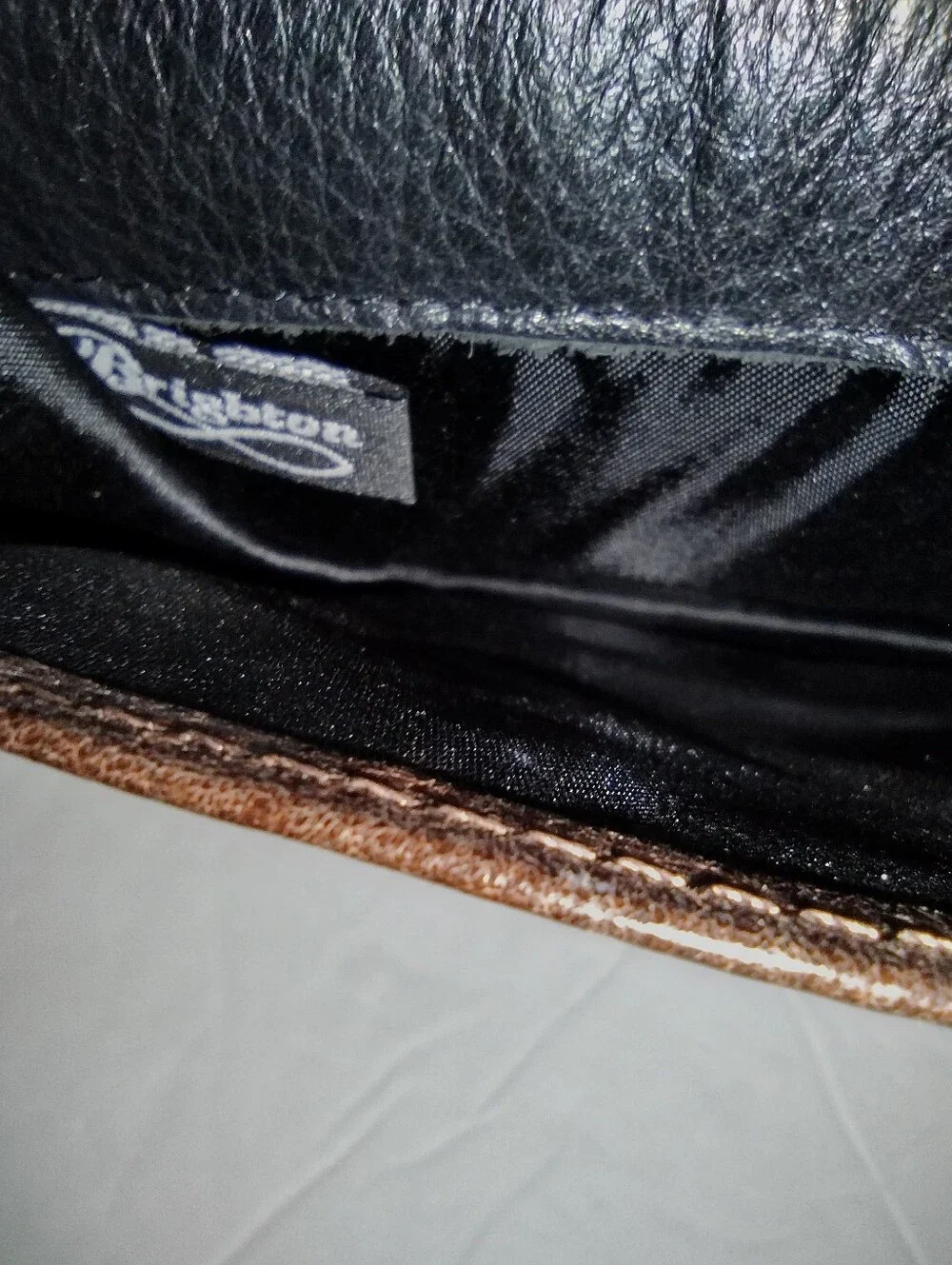 Vintage Brighton Brown Leather Croc Crossbody Bag Western Rodeo Indie Boho
